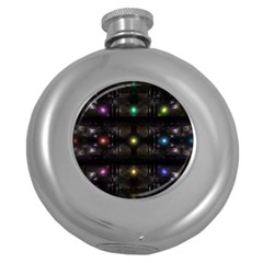 Abstract Sphere Box Space Hyper Round Hip Flask (5 Oz)