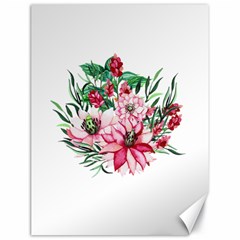 Bloom Christmas Red Flowers Canvas 18  X 24  by Simbadda