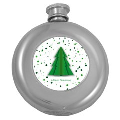 Fir Tree Christmas Christmas Tree Round Hip Flask (5 Oz)