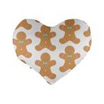 Pattern Christmas Biscuits Pastries Standard 16  Premium Flano Heart Shape Cushions Back