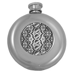 Metal Circle Background Ring Round Hip Flask (5 Oz)
