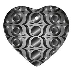 Metal Circle Background Ring Heart Ornament (two Sides) by Simbadda