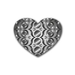 Metal Circle Background Ring Rubber Coaster (heart) 