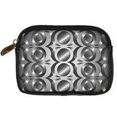 Metal Circle Background Ring Digital Camera Leather Case by Simbadda