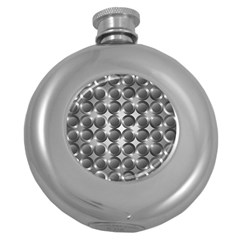 Metal Circle Background Ring Round Hip Flask (5 Oz)