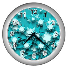 Stars Christmas Ice Decoration Wall Clock (silver)