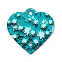 Stars Christmas Ice Decoration Dog Tag Heart (One Side)