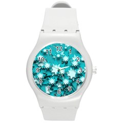 Stars Christmas Ice Decoration Round Plastic Sport Watch (m) by Simbadda