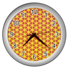 Texture Background Pattern Wall Clock (silver)