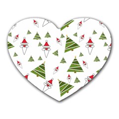 Christmas Santa Claus Decoration Heart Mousepads by Simbadda