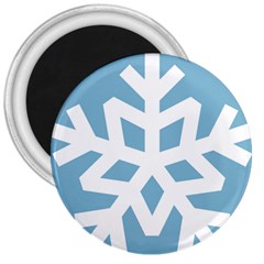 Snowflake Snow Flake White Winter 3  Magnets by Simbadda