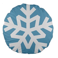 Snowflake Snow Flake White Winter Large 18  Premium Flano Round Cushions