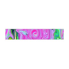 Groovy Pink, Blue And Green Abstract Liquid Art Flano Scarf (mini) by myrubiogarden