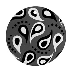 Paisley White And Black Ornament (round)