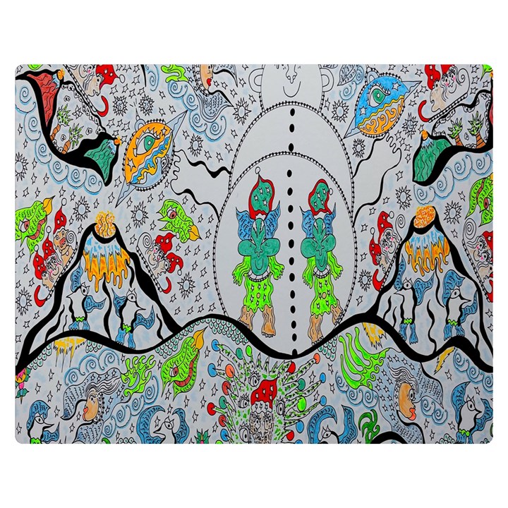 Supersonic volcano snowman Double Sided Flano Blanket (Medium) 