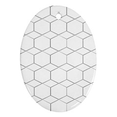 Honeycomb pattern black and white Ornament (Oval)