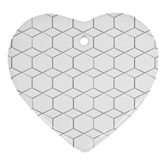 Honeycomb pattern black and white Ornament (Heart)