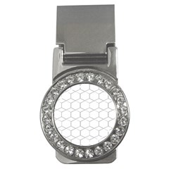 Honeycomb pattern black and white Money Clips (CZ) 