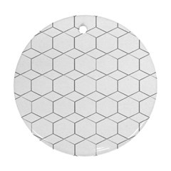 Honeycomb pattern black and white Round Ornament (Two Sides)