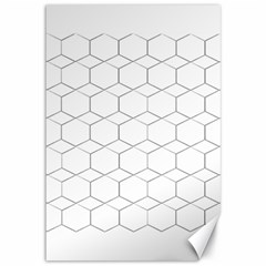 Honeycomb pattern black and white Canvas 12  x 18 