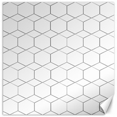 Honeycomb Pattern Black And White Canvas 16  X 16  by picsaspassion