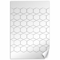 Honeycomb pattern black and white Canvas 20  x 30 