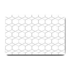 Honeycomb pattern black and white Small Doormat 