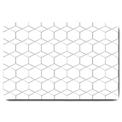 Honeycomb pattern black and white Large Doormat 