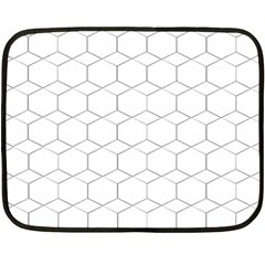 Honeycomb pattern black and white Double Sided Fleece Blanket (Mini) 