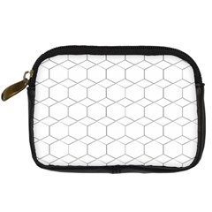 Honeycomb pattern black and white Digital Camera Leather Case