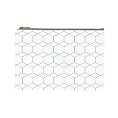 Honeycomb pattern black and white Cosmetic Bag (Large)