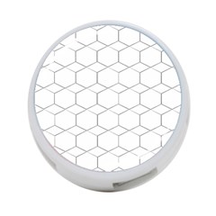 Honeycomb pattern black and white 4-Port USB Hub (One Side)