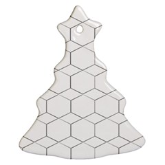 Honeycomb pattern black and white Ornament (Christmas Tree) 