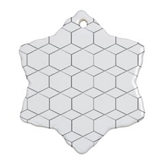 Honeycomb pattern black and white Snowflake Ornament (Two Sides)