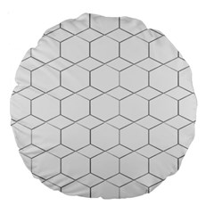 Honeycomb pattern black and white Large 18  Premium Round Cushions