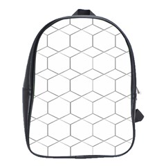 Honeycomb pattern black and white School Bag (XL)