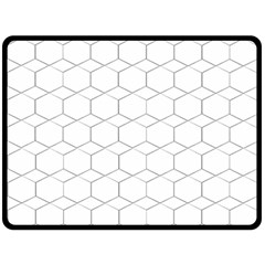 Honeycomb pattern black and white Double Sided Fleece Blanket (Large) 