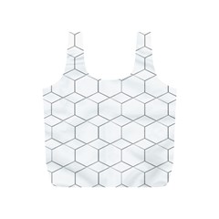 Honeycomb pattern black and white Full Print Recycle Bag (S)