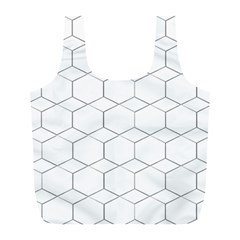Honeycomb pattern black and white Full Print Recycle Bag (L)
