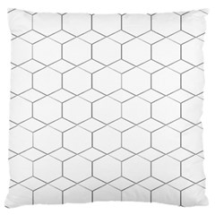 Honeycomb Pattern Black And White Large Flano Cushion Case (one Side)
