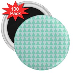Mint Triangle Shape Pattern 3  Magnets (100 Pack) by picsaspassion