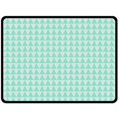 Mint Triangle Shape Pattern Double Sided Fleece Blanket (large)  by picsaspassion