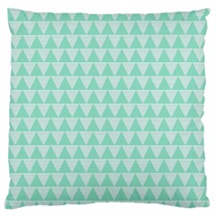 Mint Triangle Shape Pattern Large Flano Cushion Case (two Sides)