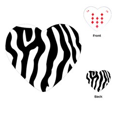 Zebra Horse Pattern Black And White Playing Cards (heart) by picsaspassion