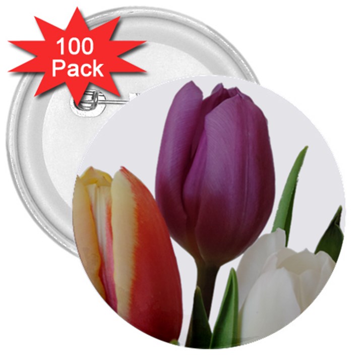 Tulips bouquet 3  Buttons (100 pack) 