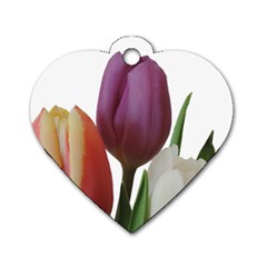 Tulips Bouquet Dog Tag Heart (one Side) by picsaspassion