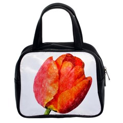 Red Tulip, Watercolor Art Classic Handbag (two Sides) by picsaspassion