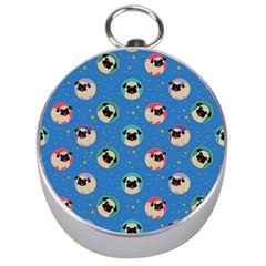 Pugs In Circles With Stars Silver Compasses by PugnaciousGifts