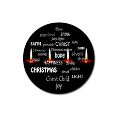 Candles Christmas Advent Light Magnet 3  (round) by Wegoenart