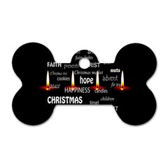 Candles Christmas Advent Light Dog Tag Bone (one Side) by Wegoenart